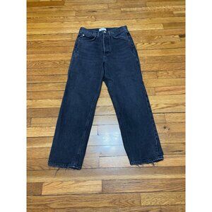 AGOLDE Jeans Womens Sz 25 90's Crop High Rise Black Distressed Denim Pants